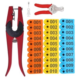MINYULUA 300PCS 1-100 Number Plastic Livestock Ear Tag Farm Animal Tags with Ear Tags Applicator Plier and Ear Tag Tool for Sheep Goat Dog Cattle Pig