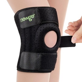 NEWGO Knee Brace with Side Stabilizers for Knee Pain, Adjustable Compression Knee Support for Knee Pain Meniscus Tear,Arthritis, ACL, MCL,PCL,Injury Recovery, Running, Workout