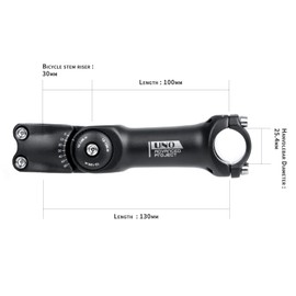 BESNIN Bike Stem 0-60 Degree 25.4 * 130mm, Adjustable MTB Stem Mountain Bike Handlebar Stem for Bicycle, Road Bike, MTB, BMX, Cycling（25.4 * 130mm）