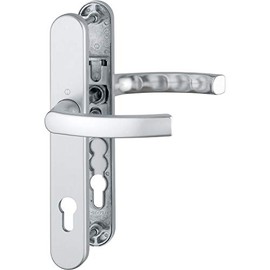 HOPPE Liege 3760911 Door Handle Set on Narrow Plate Door Thickness 67-72 mm Anodised Silver