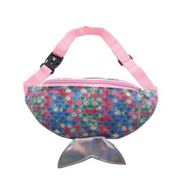 Cute Mermaid Tail Kids Fanny Pack Waist Bag for Toddler Girls Boys Small Crossbody Sling Bag Belt Bag