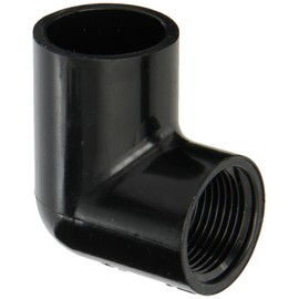 Spears 407-B Series PVC Pipe Fitting, 90 Degree Elbow, Schedule 40, Black, 3/4" Socket x 3/4" NPT Female