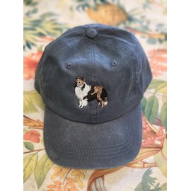 Gift for dog lover, Sheltie dog embroidered baseball cap, Shetland sheepdog cotton baseball cap, custom ball cap, dad hat (NAVY)