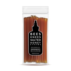 Bushwick Kitchen Bees Knees Salted Honey Sticks, Wildflower Honey Straws Blended with Sea Salt, 50 Sticks