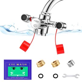 Huanyu Eyewash Faucet, Emergency Eyewash, 360 Degree Rotation, Eye Wash with Rotating Handle, 11.4 L/MIN, 1 Second Operation, 304 Stainless Steel, Eye Washing, Experimental, Scientific Research,