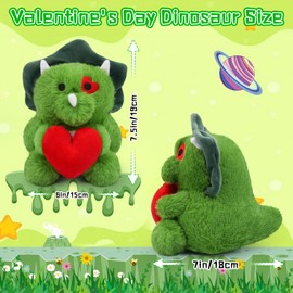 Leokawin Valentines Day Plush-Dinosaur Valentines Stuffed Animal,Dinosaur Valentines Plush Toys,19cm Dinosaur Stuffed Animal Triceratops Doll Valentines Day Gifts for Kids Girlfriends Boyfriends