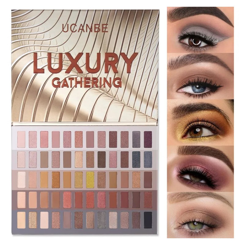 Paleta Sombras 60 Tonos UCANBE Nude Mate Shimmer Vegana Cruelty-Free