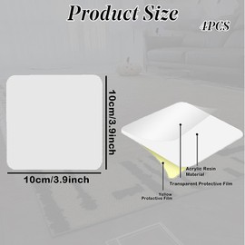 4Pcs Vacuum Tech Rug Pad Gripper For Hardwood Floors No Damage, New Materials to Non Slip Pads, Under Rug Carpet Tape : Keep Your in Place & Make Corner Flat