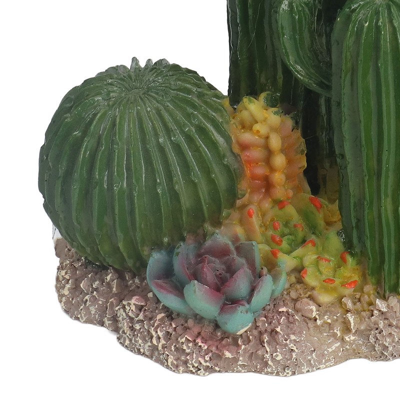 Simulation Resin Cactus Ornament Stable Aquarium Cactus Decoration with Succulents