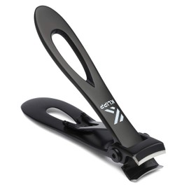 KLIPP Nail Clippers for Thick Nails – 15 mm Wide Jaw Fingernail and Toenail Cutter with Curved Stainless-Steel Blades and Black Vacuum Coating – Podiatry Tool for Manicure Pedicure Toe Nail Care