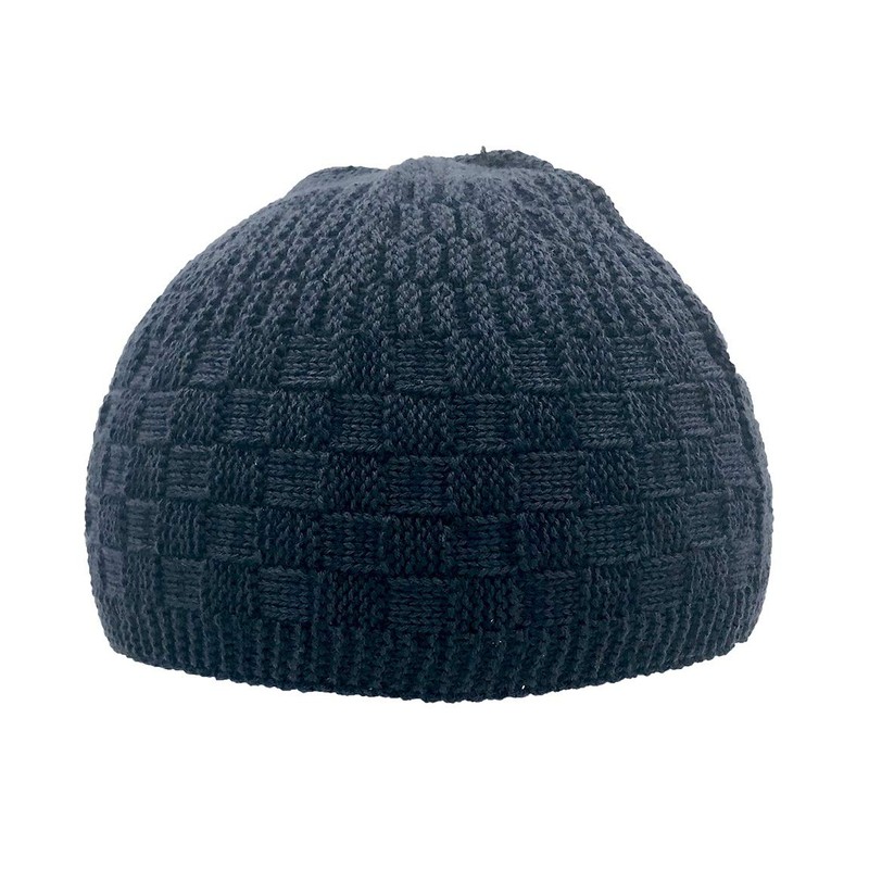 Modefa Checkered Knit Islamic Prayer Cap One-Size Turkish Kufi Hat