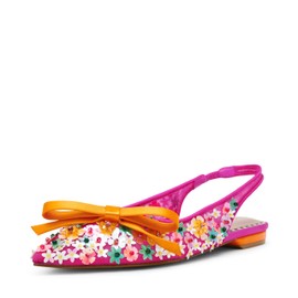 Betsey Johnson Women's Laylah Ballet Flat, Fuschia Multi, 7