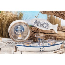 VBS Decorative Sign "Fish", Pine Wood, Approx. W 23.5 x H 8.5 cm, Thickness Approx. 0.6 cm