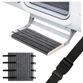 DELAESI Motorhome Step Doormat 46 x 46 cm Carpet for Motorhome Step Buckle Closure Adjustable Carpet Step Caravan Motorhome Doormat for Steps Motorhome Accessories