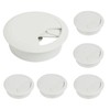 Pack of 6 White Cable Grommets for Desk, 50 mm