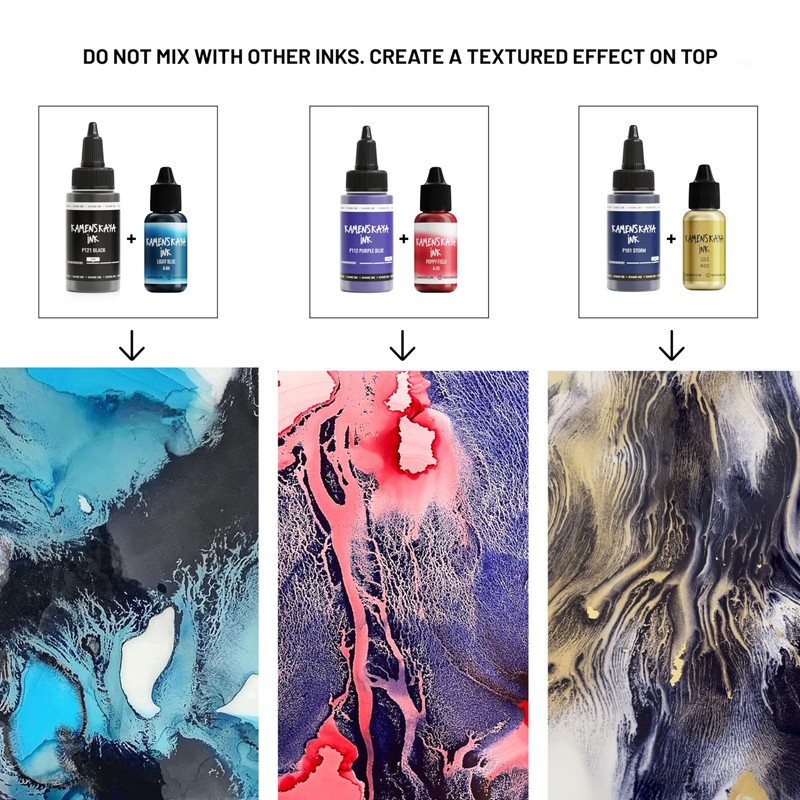 KAMENSKAYA Delaminating Alcohol Inks - Delaminating Ink Set 'Sunset' -