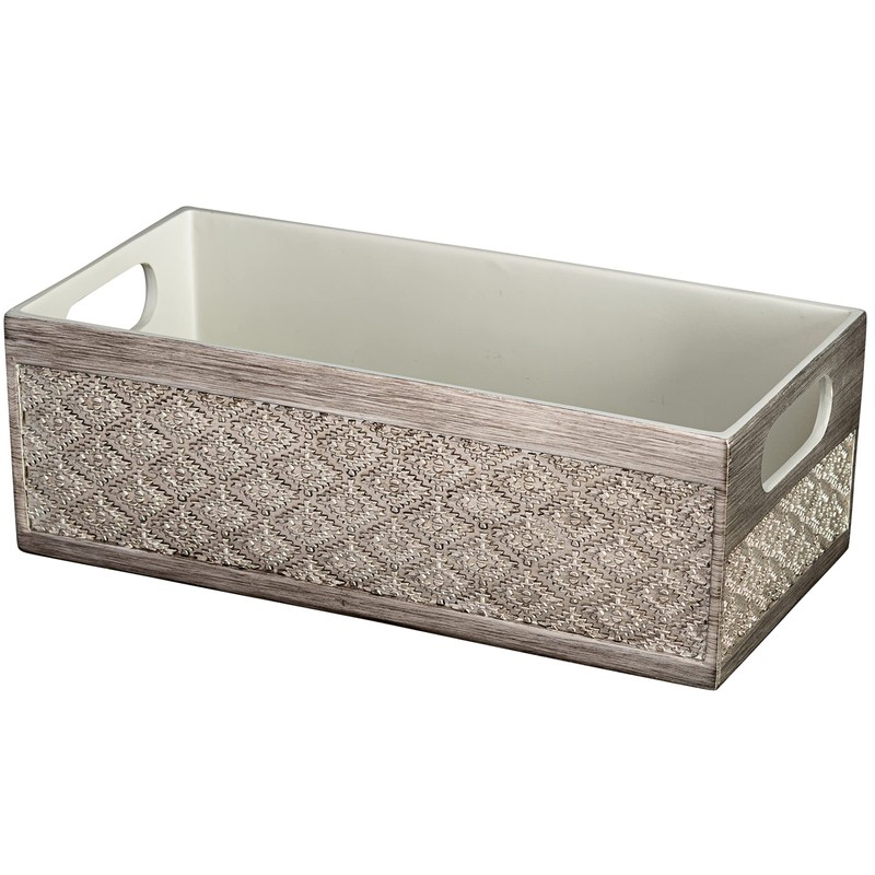 Creative Scents Dublin Silver Bathroom Decor Box Toilet Paper Holder