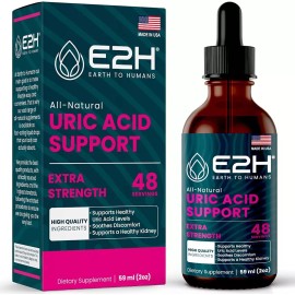 E2H EARTH TO HUMANS Limpieza De Ácido Úrico Líquido 59 Ml Hecho En Usa Sabor Sin Sabor