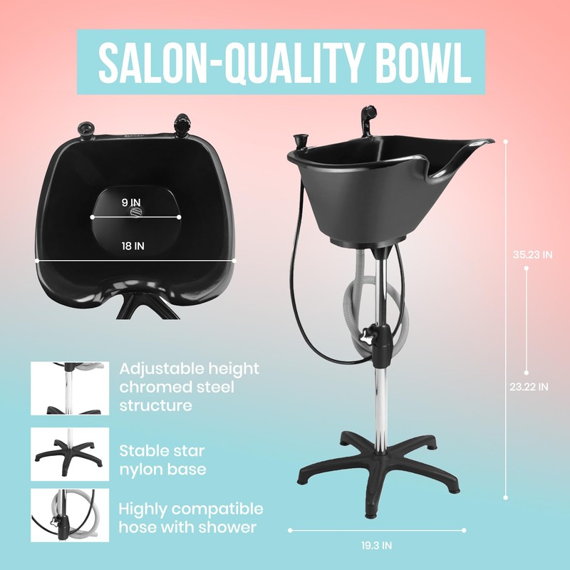 Dompel Portable Shampoo Bowl – Washing Unit & Hair Sink