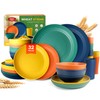 Teivio 32-Piece Kitchen Plastic Wheat Straw Dinnerware Set, Service for