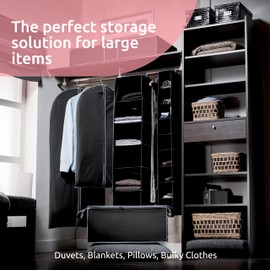 COMPACTOR Aufbewahrungstasche für Bettdecken, 100% hermetischer Reißverschluss, Staubgeschützt, Weiß, Polypropylen und EVA, 55 x 45 x 25 cm, RAN6273