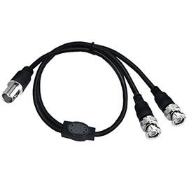 MTUERANC BNC Splitter Cable, BNC Male to Dual BNC Female Adapter Cable, BNC Coaxial Y Splitter Cable for CCTV System, Radio, Modem, Camera 50cm/20 inch (BNC Female to 2 Male)