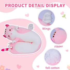 Yeqivo 2025 Cat Cuddly Toy Kawaii Cats Plush Cushion Stuffed Toys Long Cats Plush Cushion Cute Cat Plush Animal Body Cushion Children Plush Toy (Pink, 90 cm)
