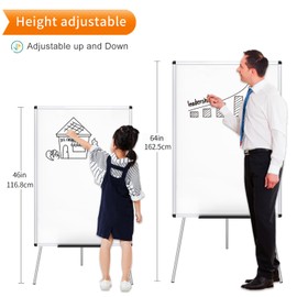 VIZ-PRO Magnetic Portable Easel Dry Erase Board, Flipchart Easel Stand Tripod Whiteboard, 24"W x 36"L