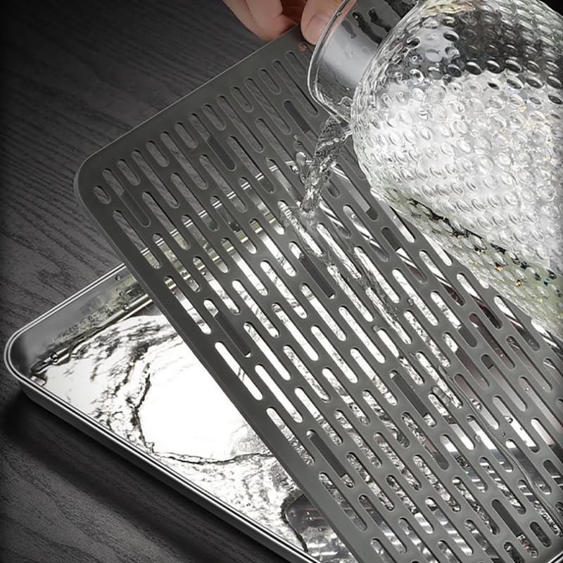 Reginsnow Stainless Steel Drain Tray, Cup & Dish Drying Rack,