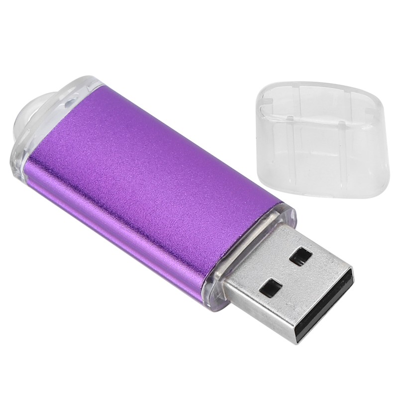 USB Flash Drive Transparent Cover Purple Portable Storage Memory Stick