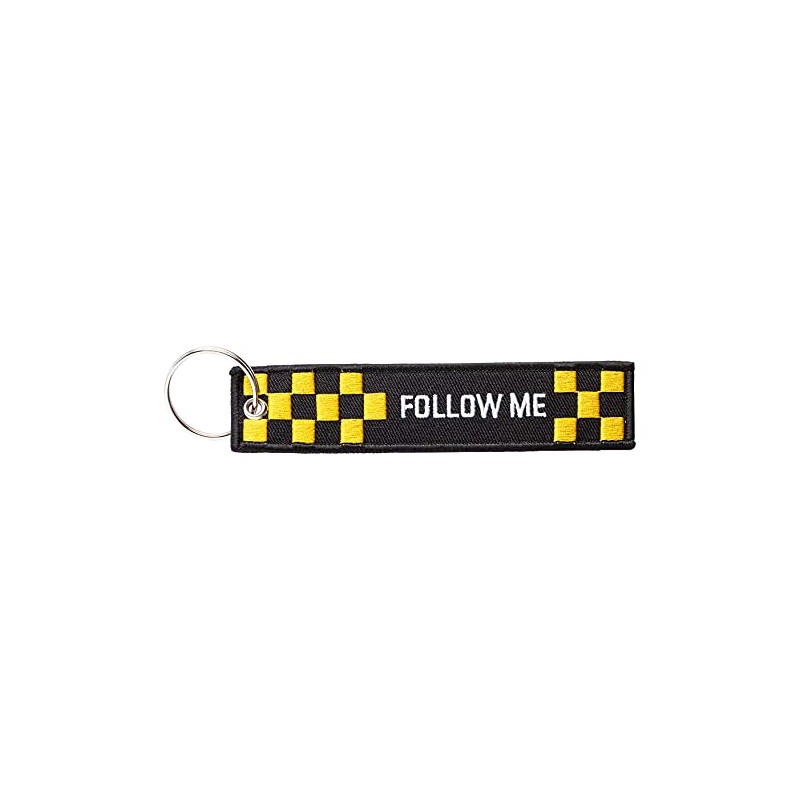 DonJordi Follow Me Fabric Keyring with Embroidery for Pilots, Bikers