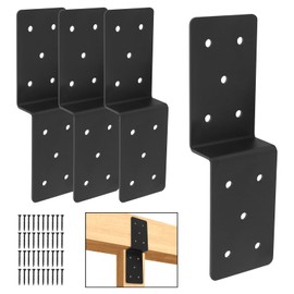 4Pcs Heavy Duty Steel Z Brackets,3"x 5" Z-Shape Connector Bracket,Double Angle Channel Profile Corner Brace,Post to Beam Support,for Wood Shelves Fixing Lumber Connector Pergola Brackets