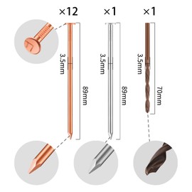 12 Pcs Copper Nails for Killing Trees, Stumps & Roots - 3.5 Inch Long Come with Steel Nails Drill Nails Enabling the Copper Nails to Drive Into the Stump Without Bending (3.5 Inch, 12 Pcs)
