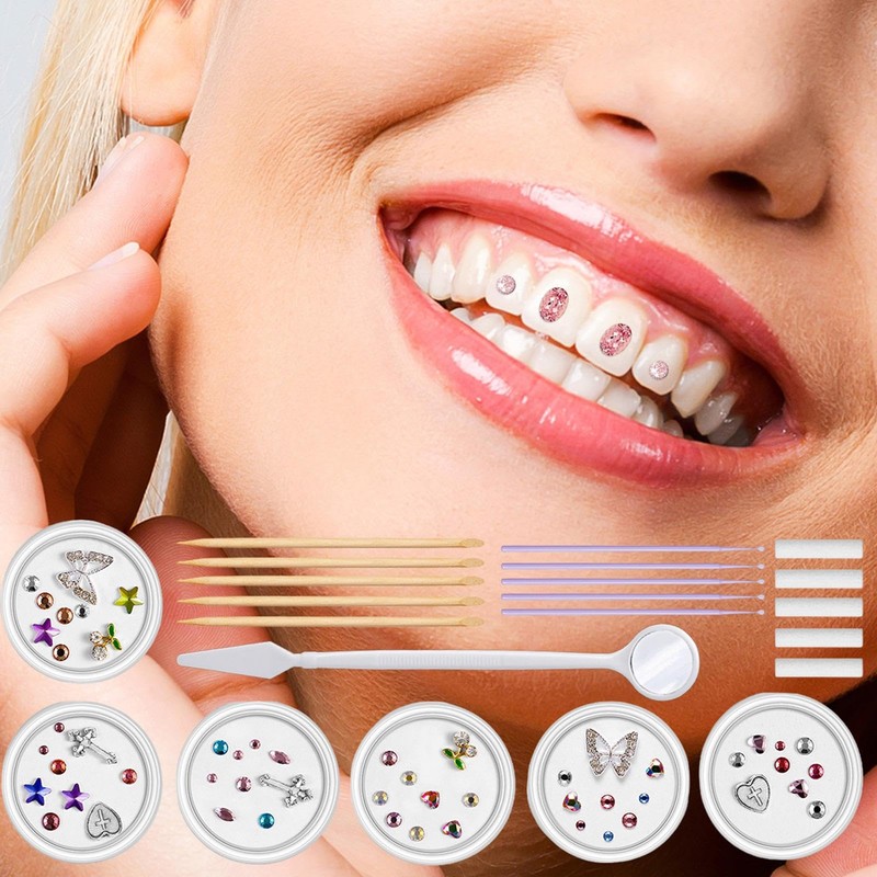 Teeth Gems Jewelry | Stylish Teeth Crystal Set,Creative Tooth Gems