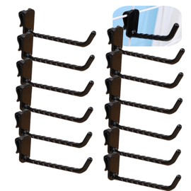 hhfvvda 12 Pcs Grid Wall Hooks - Black Plastic Utility Hooks for Hanging, Ideal for Garage, Warehouse, Shop & Home Organization