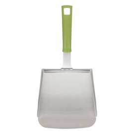 Heavy-Duty Stainless Steel Griddle Scoop - Large Scooping Blade with Heat-Resistant Handle for Serious Scooping Responsibilities - Ideal for Moving Large Portions of Food Effortlessly