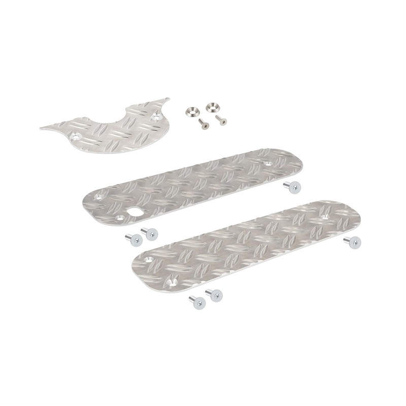 Set of Running Boards + Dashboard Aluminium Checker Plate for