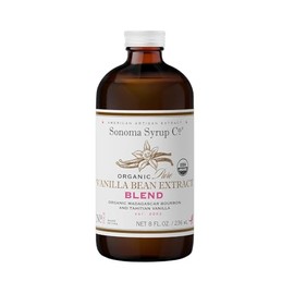 Sonoma Syrup Co Organic Pure Vanilla Bean Extract "Blend", 8 Fl Oz for Baking