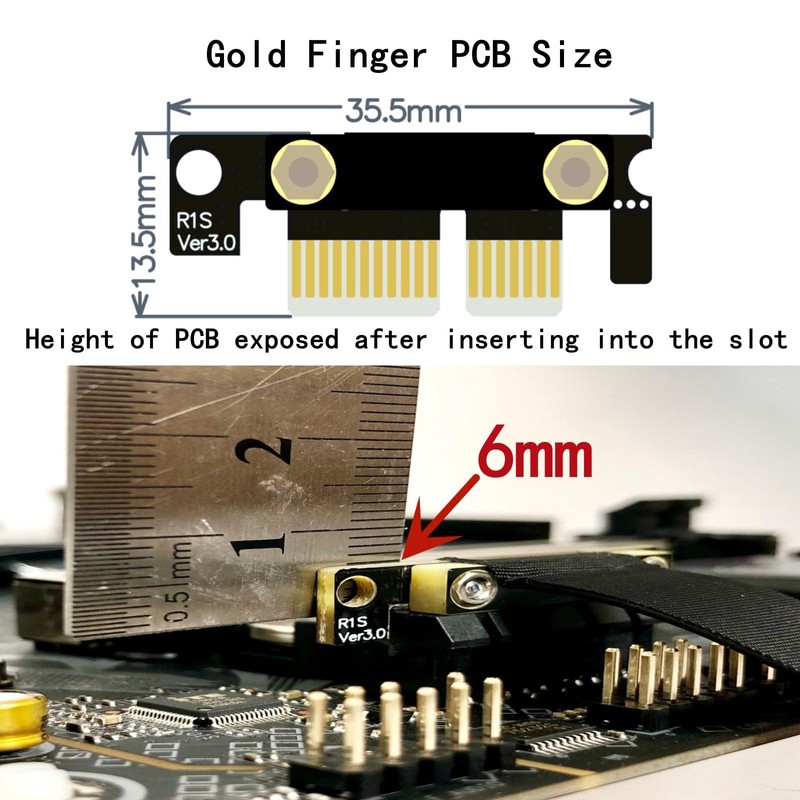 10Gtek PCIe 3.0 Riser Cable, X1 to X1, M to