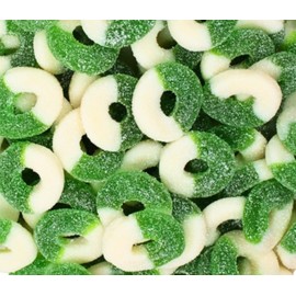 Green Apple Gummy Rings Candy - Fresh, Soft, and Chewy Sugar Dusted Gourmet Green Apple Rings Gummy Candy, by Queen City Candy Cave (2 Pound)