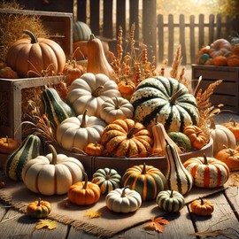 Pumpkin Ornamental Mix Seeds – Annual Decorative Gourds (Cucurbita Pepo) | Heirloom, Non-GMO, Open-Pollinated Fall Decoration Variety