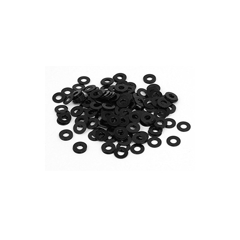 sourcingmap M3 x 7mm x 0.5mm Black Zinc Plated Flat