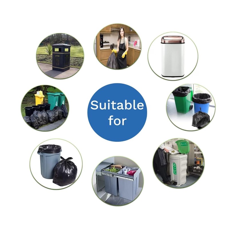 HOMESmith HS-150 Eco Friendly Heavy Duty Black Bin Bags (Pack