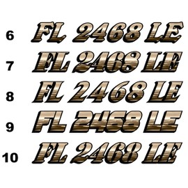 cbcdecals - Custom Boat Registration Numbers "Gold Horizon" (Set Of Two) Marine PWC Vinyl Decals Sticker