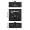 Manhattan Products 4K BI-Directional 2-Port HDMI Splitter/Switch, 4K@30Hz, Manual Selection,