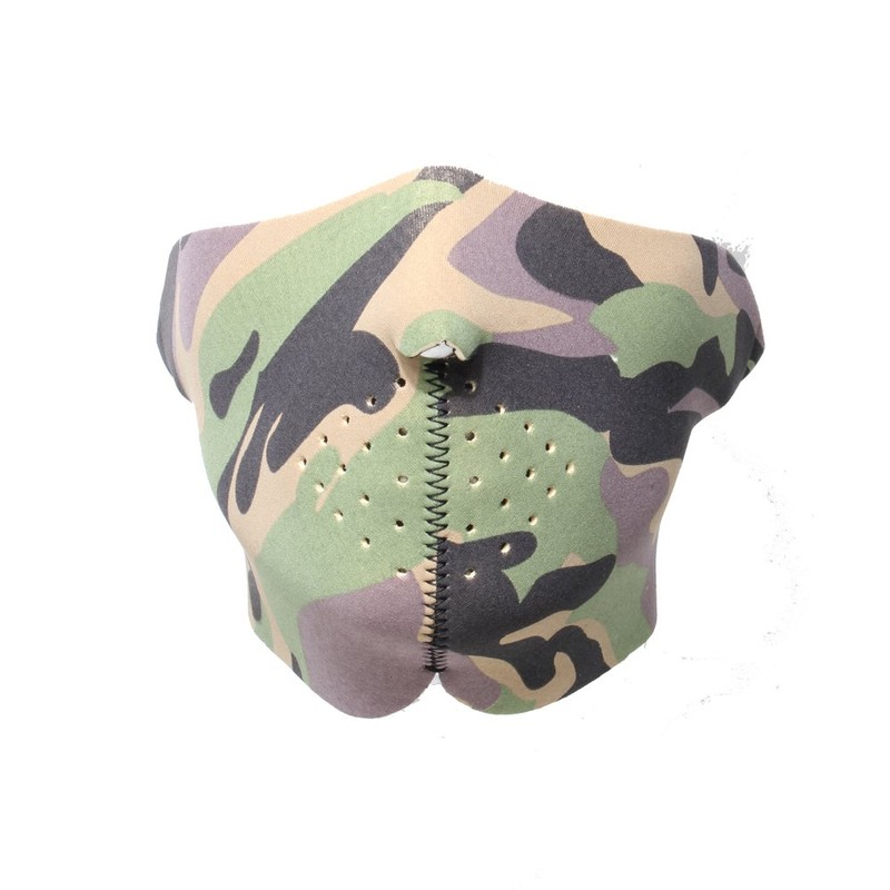 Green Camo Style Neoprene Facemask excellent for bikers