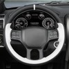 MEWANT DIY Stitched White Leather Steering Wheel Cover Wrap for