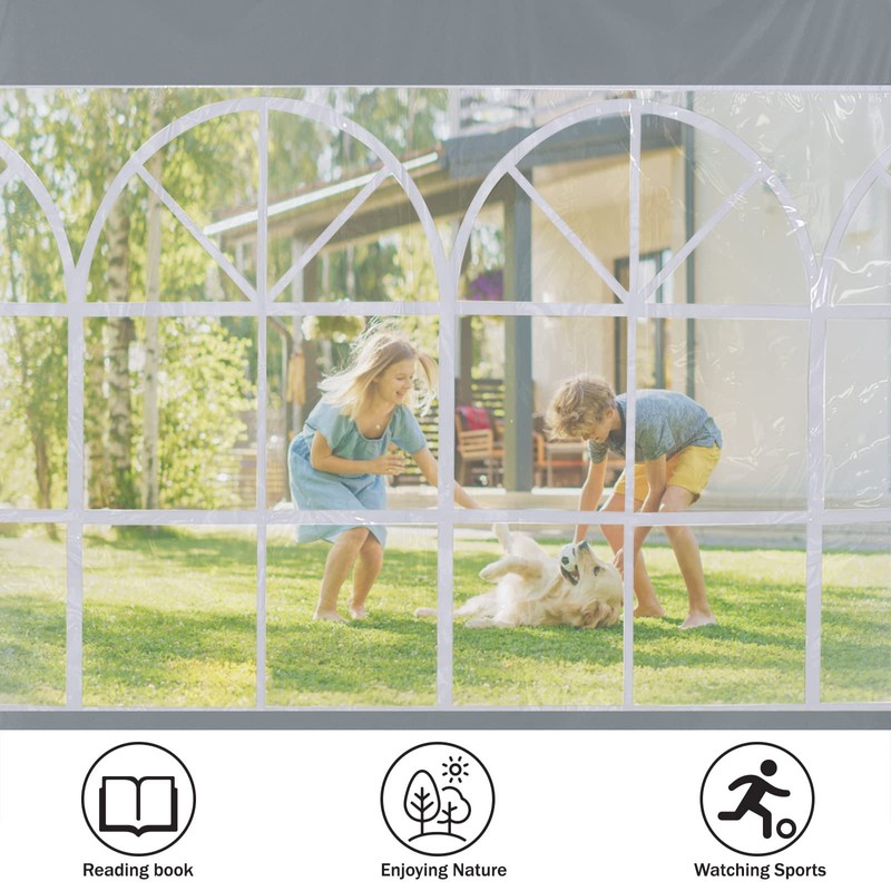ABCCANOY 2 Packs of 10X10 Canopy Sidewalls with Church, Gray