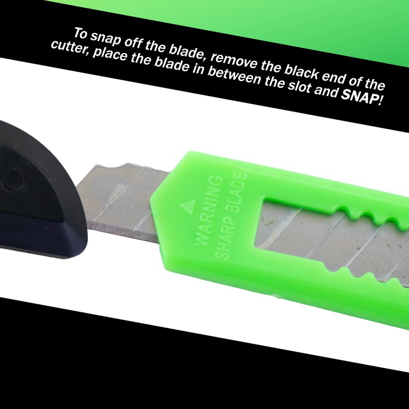 3 Neon Green Utility Knife Box Cutters Heavy Duty Industrial