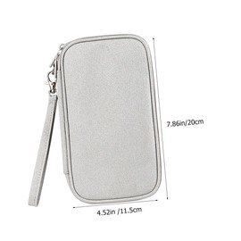 KOMBIUDA Multi Functional Electronic Organizer Bag Double Layer Cable Storage Pouch Holds Data Cables Chargers Earphones More for Travel Home Use Elegant Grey Design